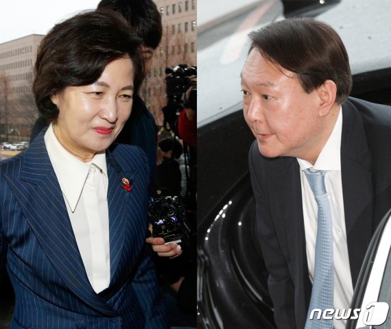 추미애 법무부 장관(왼쪽)과 윤석열 검찰총장/뉴스1 © News1 안은나 기자