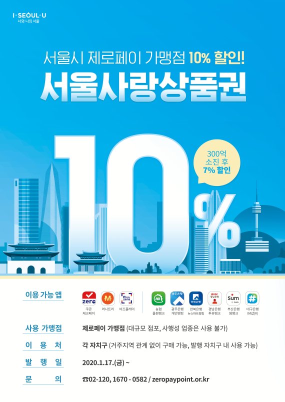 서울사랑상품권, 10%할인 특판…"제로페이 가맹점서 사용"