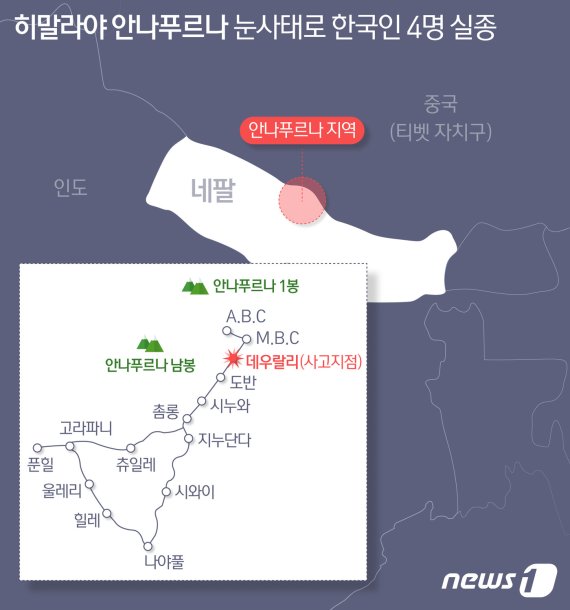 안나푸르나 한국인 실종지역서 발견된 물체