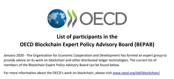 OECD는 최근 블록체인 전문가 정책 자문 위원회(BEPAB)를 출범 약 90여 명의 위원명단을 공개했다. / 사진=OECD