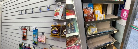 서울 강북일대 편의점의 마스크 진열대.© 뉴스1 배지윤 기자