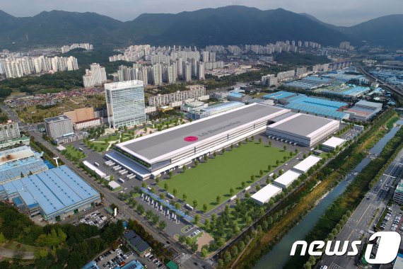 LG전자가 창원사업장에 2023년 완공을 목표로 구축 중인 스마트팩토리의 조감도(LG전자 제공)/뉴스1 © News1