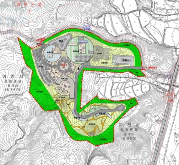 SK하이닉스가 1590억원의 사업비를 투입해 경기도 이천시 장호원읍 풍계리에 건립을 추진하는 연수원 계획도(SK하이닉스 제공) © 뉴스1