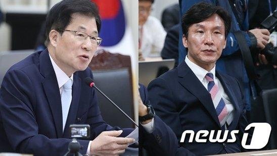 영등포을 경선에서 맞붙는 신경민 의원(왼쪽)과 김민석 전 의원