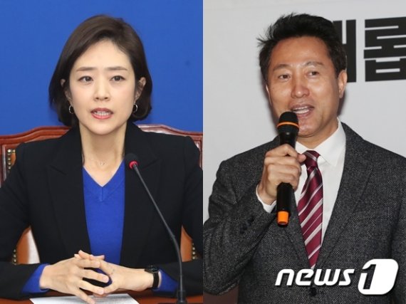 고민정 전 청와대 대변인(왼쪽)과 오세훈 전 서울시장. © 뉴스1