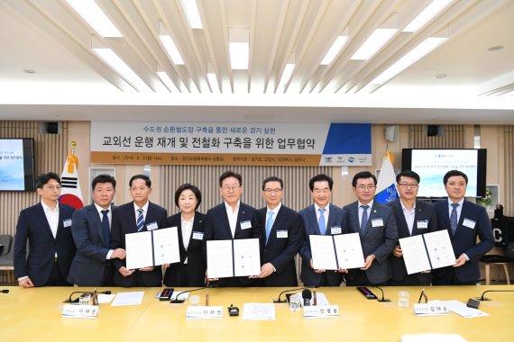 경기도-양주시-의정부시-고양시 교외선 전철화사업 업무협약 체결. 사진제공=양주시