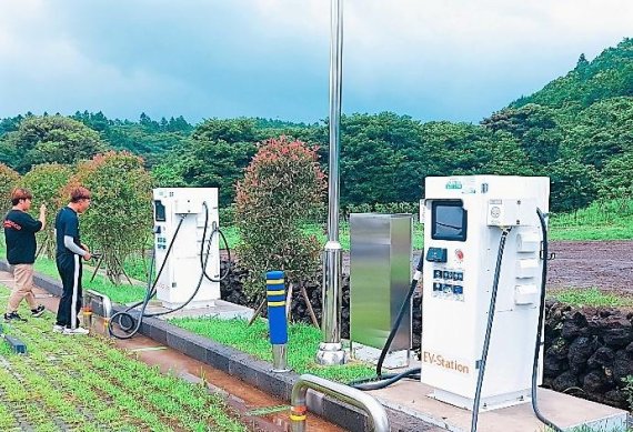 ㈜대륜엔지니어링이 운용하고 있는 전기차 충전소.
