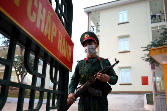 베트남 동북부 중국 접경지역 랑선성의 베트남인민군 군인. 로이터뉴스1