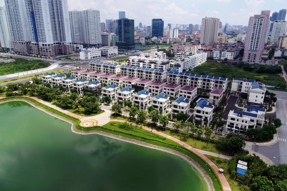 대우건설이 베트남 하노이에서 개발하는 '스타레이크' 신도시 전경. 2018년 1단계 1~4차 빌라 분양을 시작해 성황리에 완판했다. 대우건설 제공