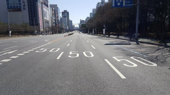 제한속도 50㎞로 하향조정된 대전시내 도로.