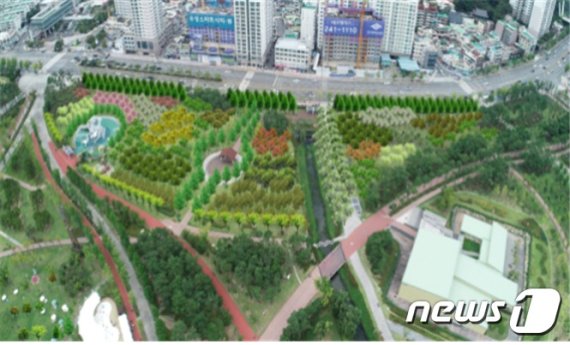 부산진구 관문대로(백양터널) 도시바람길숲 조성계획 (부산시 제공) 2020.3.31 © 뉴스1