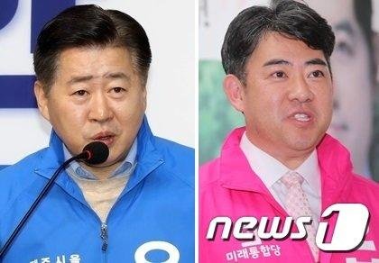 더불어민주당 오영훈 후보, 미래통합당 부상일 후보. /© 뉴스1