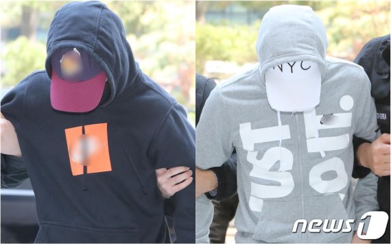 인천 여중생집단성폭행 사건 피의자인 C군(15)과 D군(15)이 구속영장실질심사를 위해 9일 오후 인천지법에 들어서고 있다.2020.4.9/뉴스1 © News1 정진욱 기자