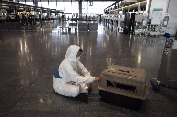 텅 빈 나리타국제공항. AP뉴시스