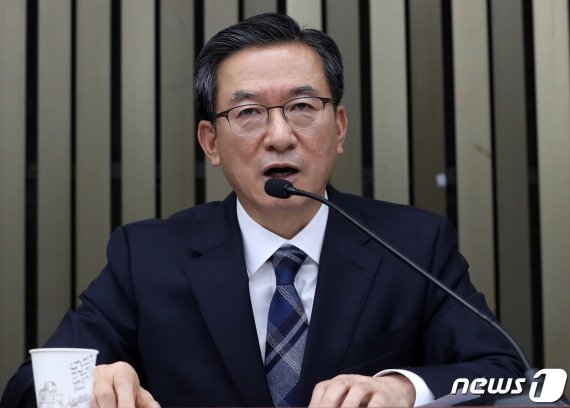 더불어민주당 원내대표 경선에 출마한 정성호 의원. 2020.5.6/뉴스1 © News1 박세연 기자