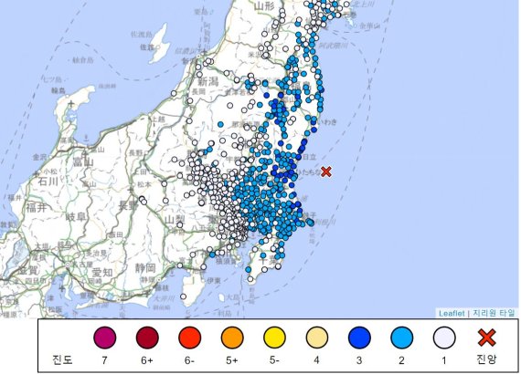 日이바라키현 규모 5.5 지진...관동지역 이달 총 3차례