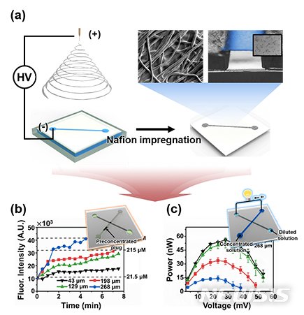 [포항=뉴시스] 강진구 기자 = 포스텍(총장 김무환)은 기계공학과 김동성 교수, 김준현 석사, 박상민 박사(현 부산대학교 기계공학부 교수) 연구팀이 미세유체 장치에 원하는 형상과 두께의 나노다공성 막을 손쉽게 제작할 수 있는 공정을 개발했다고 8일 밝혔다.사진은 연구 관련 이미지.(사진=포스텍 제공) 2020.06.08. photo@newsis.com