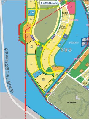 인천경제청이 이달 중 매각하는 송도국제도시의 공동주택용지 2곳의 위치도.