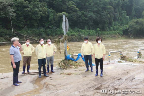 가평군의회 집중호우 피해현장 점검. 사진제공=가평군