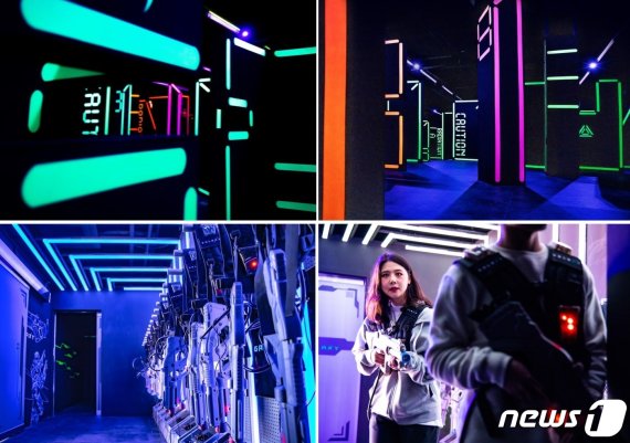 9.81파크에는 실내 놀이 프로그램도 다양하다. 서바이벌 전투 게임 공간 '갤럭시아레나'에서는 친구들과 레이저 태그 총싸움을 즐길 수 있다. (9.81파크 홈페이지 갈무리) © 뉴스1