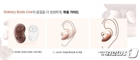 삼성전자가 제공하는 갤럭시버즈 라이브의 권장 착용법 © 뉴스1
