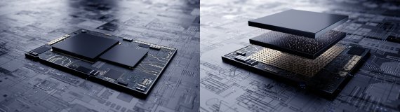 삼성전자가 업계 최초로 최첨단 EUV 시스템반도체에 3차원 적층 기술을 적용했다. 왼쪽은 기존 시스템반도체의 평면 설계, 오른쪽은 삼성전자의 3차원 적층 기술 'X-Cube'를 적용한 시스템반도체의 설계 삼성전자 제공