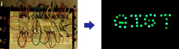 광주과학기술원 신소재공학부 정건영 교수 연구팀이 바람을 이용한 마찰 전기 부품을 LED와 연결해 전기가 만들어진 것을 보여주고 있다. GIST 제공