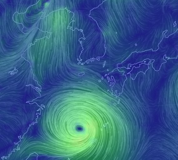 기상청 비주얼맵을 통해 본 제8호 태풍 '바비'의 모습. 기상청 제공