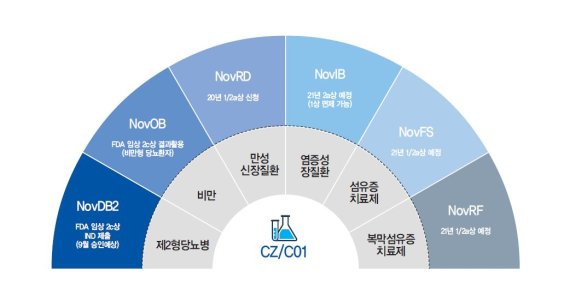 노브메타파마 주요 파이프라인