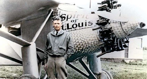 찰스 린드버그와 비행기 '세인트루이스의 정신'