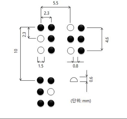 점자 규격 그림(예시)
