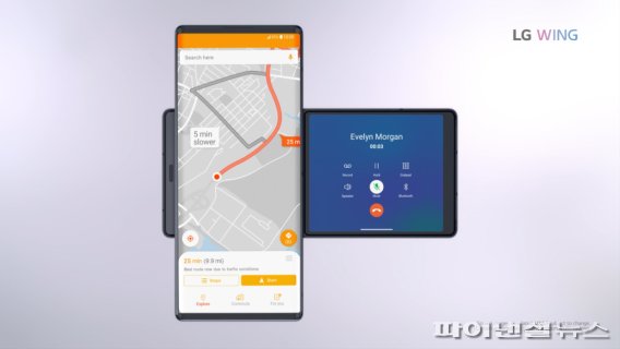 LG전자 전략 스마트폰 'LG 윙' 이용 예시. LG전자 제공