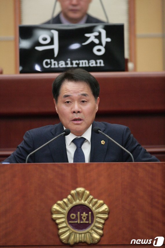 이병철 전북도의회 의원이 5분 발언을 하고 있다../뉴스1
