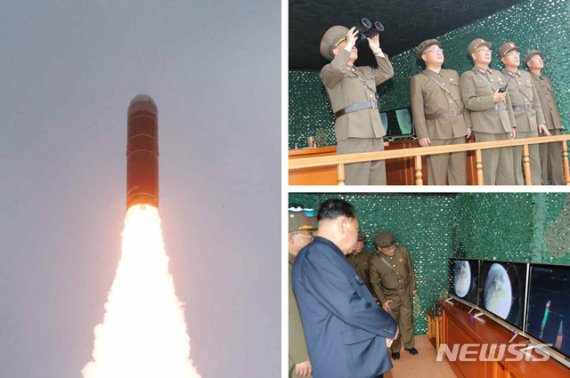 북한 로동신문이 지난해 10월 3일자로 보도한 "동해 원산만 수역에서 새형의 잠수함탄도탄(SLBM) '북극성-3'형의 성공적인 시험발사 기사.