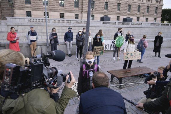 스웨덴 수도 스톡흘름에서 시위하는 시민들 /사진=뉴시스AP