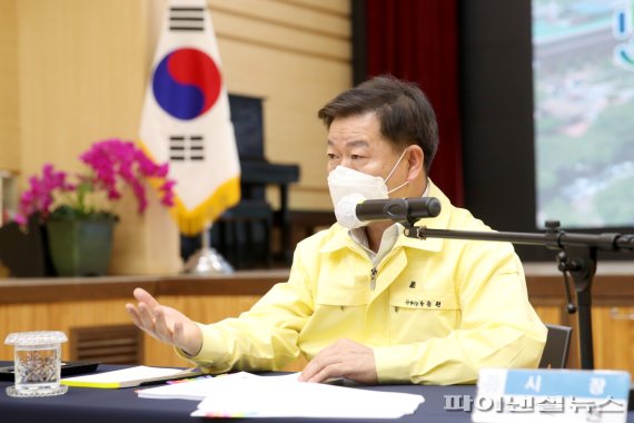 박승원 광명시장 민생-경제-일자리 활성화 종합대책회의 주재. 사진제공=광명시
