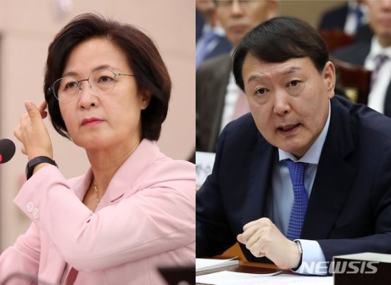 추미애 법무부장관과 윤석열 검찰총장