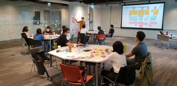 ▲한국IBM 디자인 씽킹 워크숍 전경. /사진=한국IBM