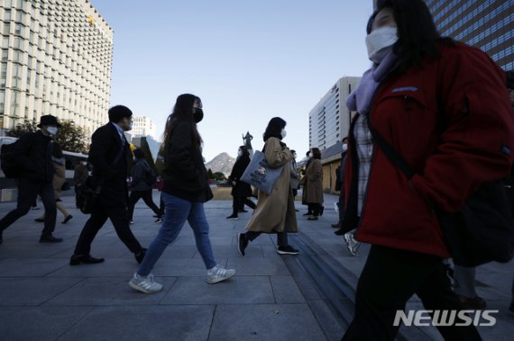 전국 대부분 지역이 영하권에 드는 가운데 서울 광화문 사거리에서 겨울옷을 입은 시민들이 출근하고 있다.<div id='ad_body3' class='mbad_bottom' ></div> / 사진=뉴시스