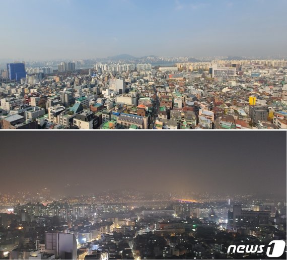 호텔 안테룸 서울 19층에서 바라본 전망.© 뉴스1 이기림 기자