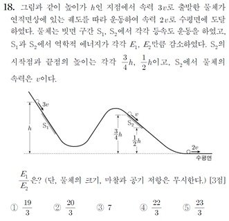 2021학년도 대학수학능력시험(수능) 과학탐구 물리Ⅱ 18번 문항.