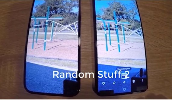 아이폰12(왼쪽)와 갤럭시S21의 사진 비교. 이미지출처=유튜브 채널 '랜덤 스터프 2' 캡처화면