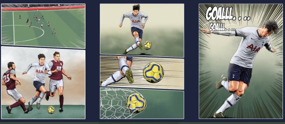 토트넘 구단이 당시 득점 장면을 카툰으로 다시 담았다. (토트넘 SNS) © 뉴스1