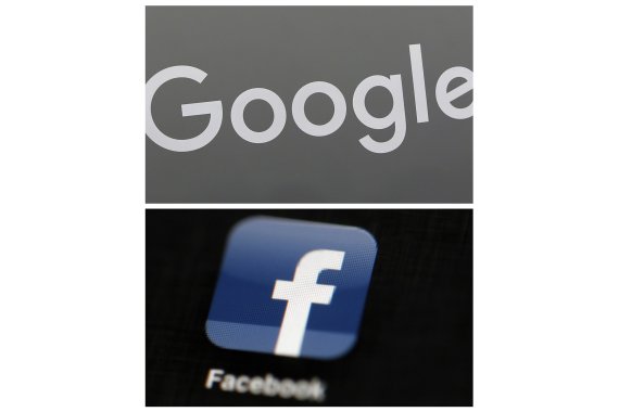 구글(위)과 페이스북 로고.AP뉴시스