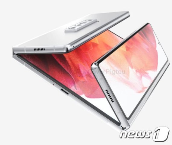 듀얼폴드폰은 가운데 대형 화면을 두고 화면 양쪽으로 경첩(힌지)가 있어 양쪽으로 '대문'을 여는듯한 형태를 취하고 있다. (폰아레나 갈무리) © 뉴스1