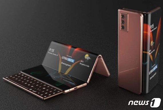 지난 10월 네덜란드 IT매체 렛츠고 디지털 역시 삼성전자가 출원한 특허를 토대로 슬라이딩 키보드를 탑재한 폴더블폰의 렌더링 이미지를 공개했다.(렛츠고디지털 갈무리) © 뉴스1