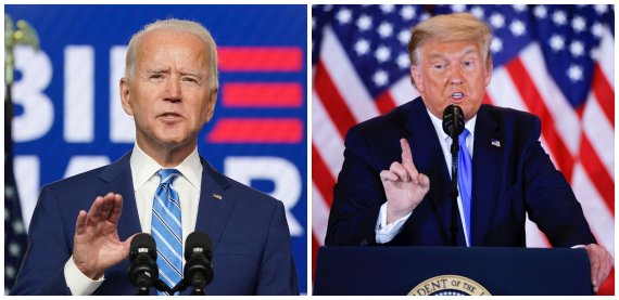조 바이든 미국 대통령 당선인(왼쪽)과 대선에 불복한 도널드 트럼프 대통령/로이터뉴스1
