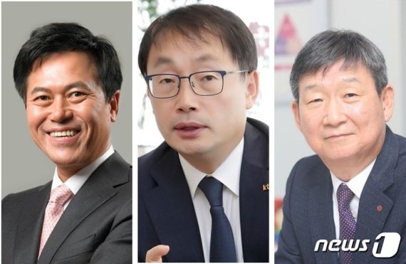 (왼쪽부터) 박정호 SK텔레콤 사장, 구현모 KT 사장, 황현식 LG유플러스 사장. © 뉴스1