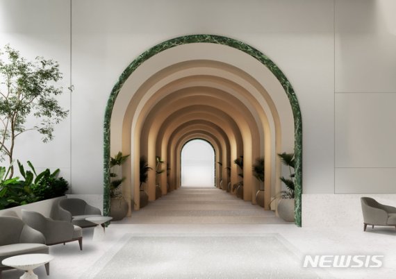 [서울=뉴시스]그랜드 조선 제주 힐스위트 웰컴 로비