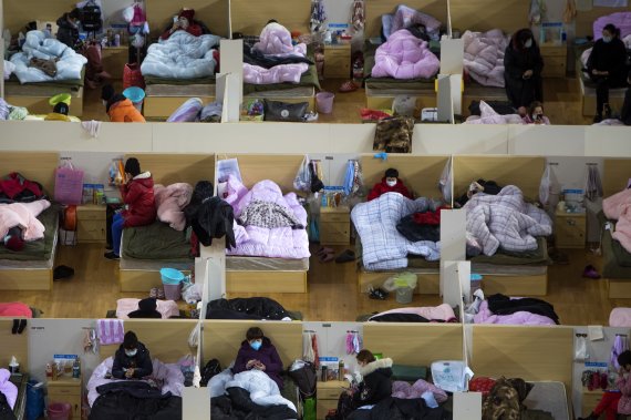 2020년 2월 중국 후베이성 우한의 임시 병원. 사진=뉴시스